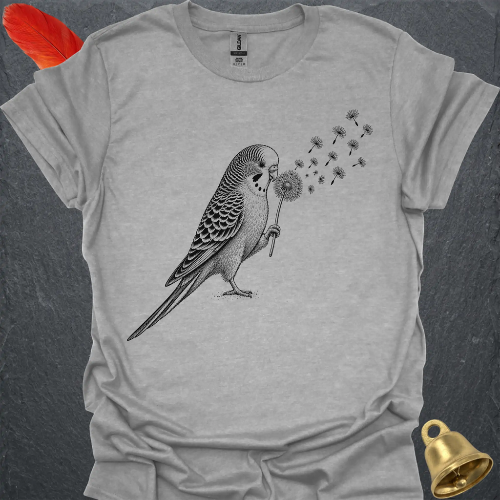 Green Parakeet Blowing Wishes T-Shirt