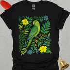 Green Parakeet Boho Flower T-Shirt