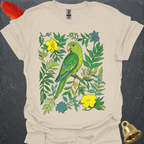 Green Parakeet Boho Flower T-Shirt