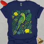 Green Parakeet Boho Flower T-Shirt