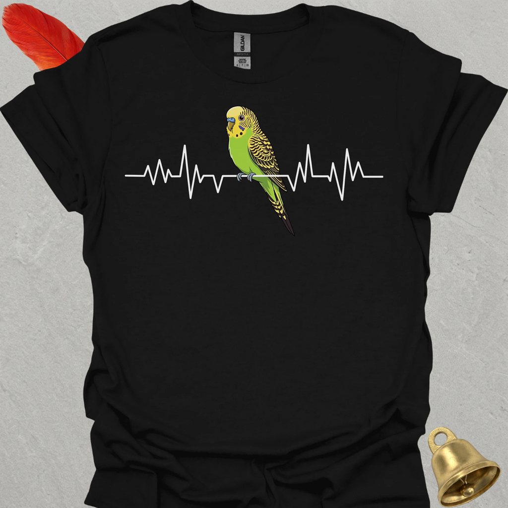 Green Parakeet Heartbeat T-Shirt