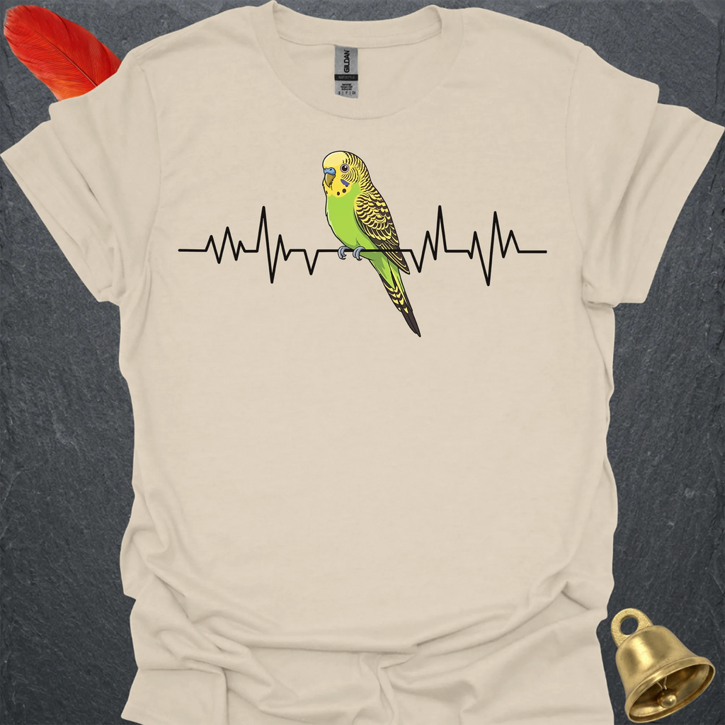 Green Parakeet Heartbeat T-Shirt