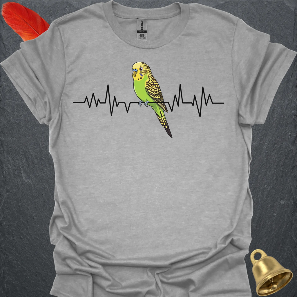 Green Parakeet Heartbeat T-Shirt