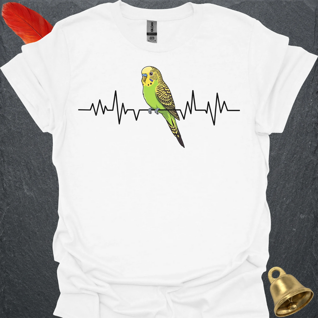 Green Parakeet Heartbeat T-Shirt