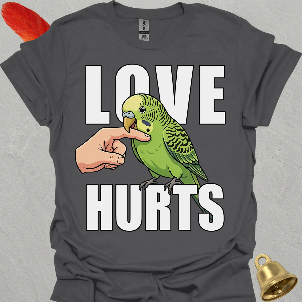 Green Parakeet Love Hurts T-Shirt