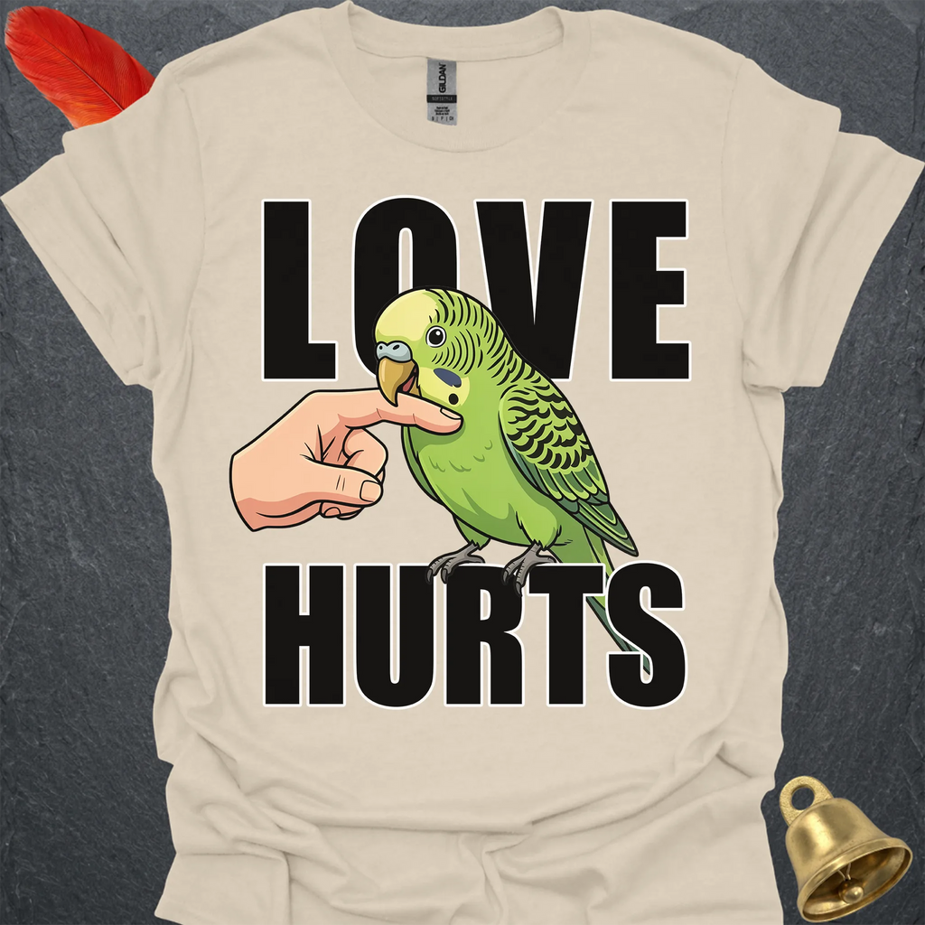Green Parakeet Love Hurts T-Shirt
