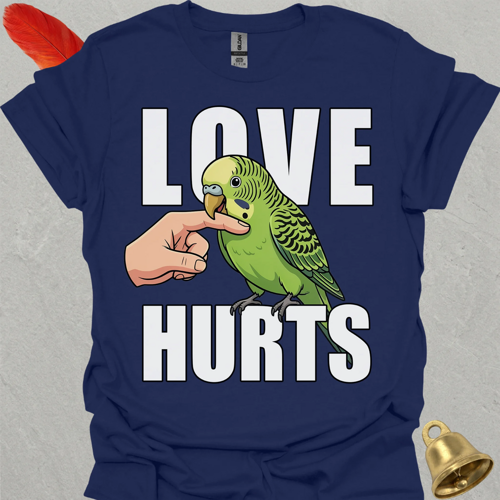 Green Parakeet Love Hurts T-Shirt