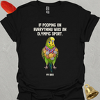 Green Parakeet Olympic Pooper T-Shirt