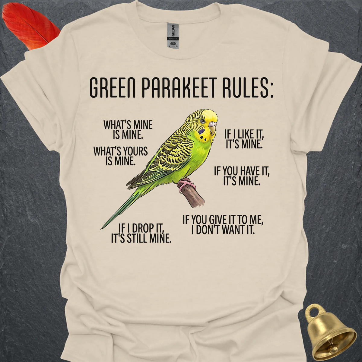 Green Parakeet Rules T-Shirt