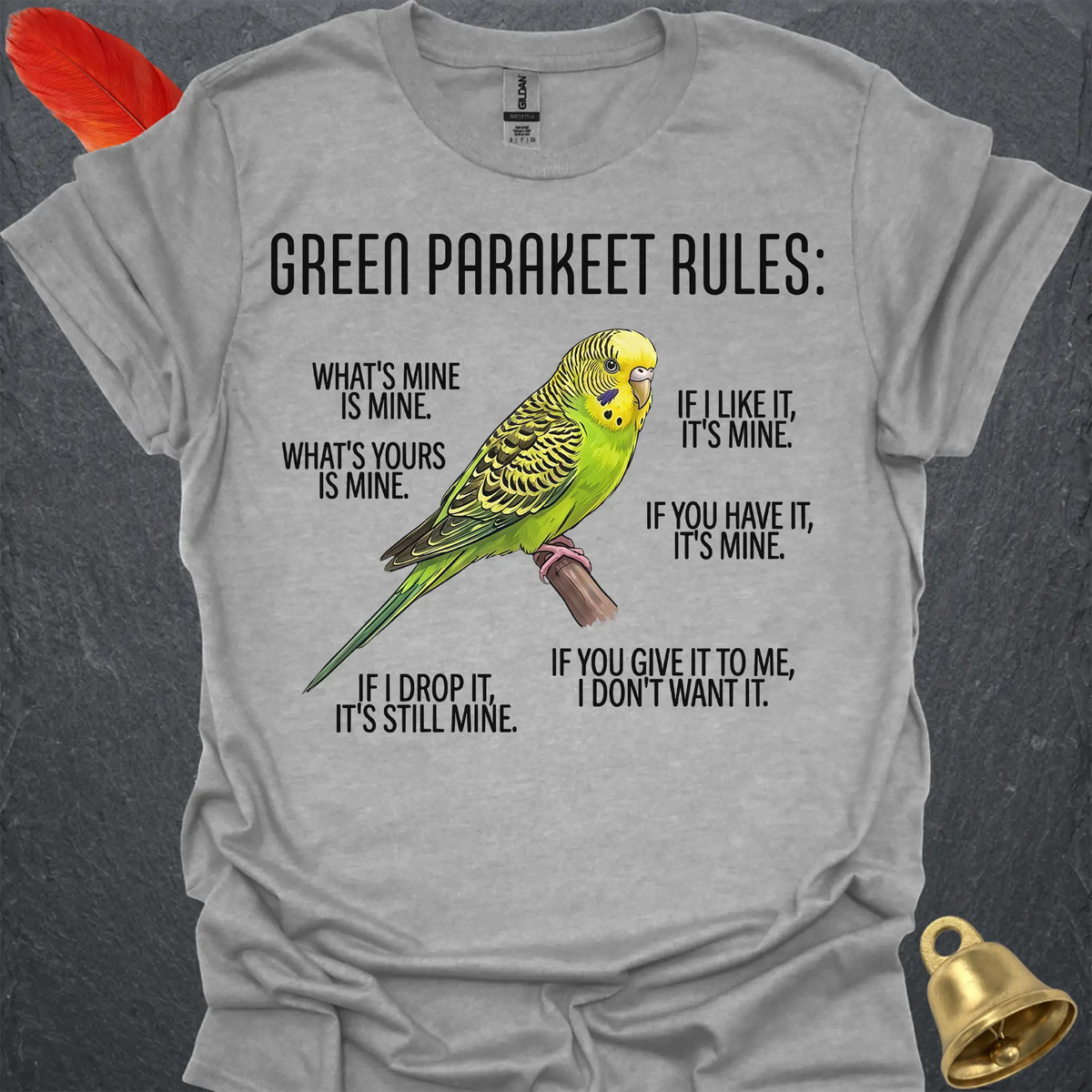 Green Parakeet Rules T-Shirt
