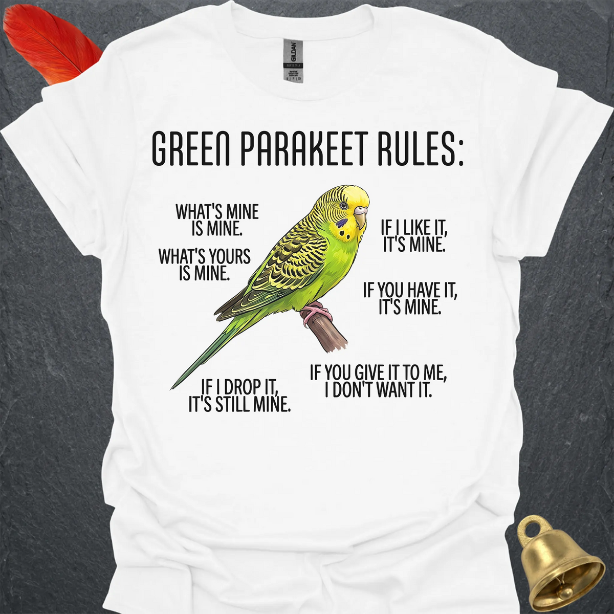 Green Parakeet Rules T-Shirt