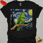 Green Parakeet Starry Night T-Shirt