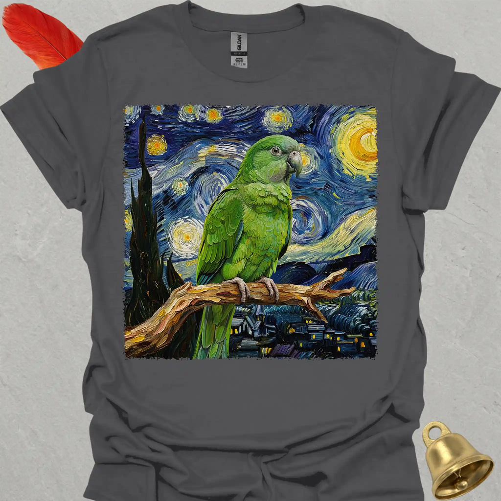 Green Parakeet Starry Night T-Shirt