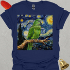 Green Parakeet Starry Night T-Shirt