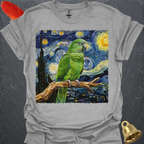Green Parakeet Starry Night T-Shirt