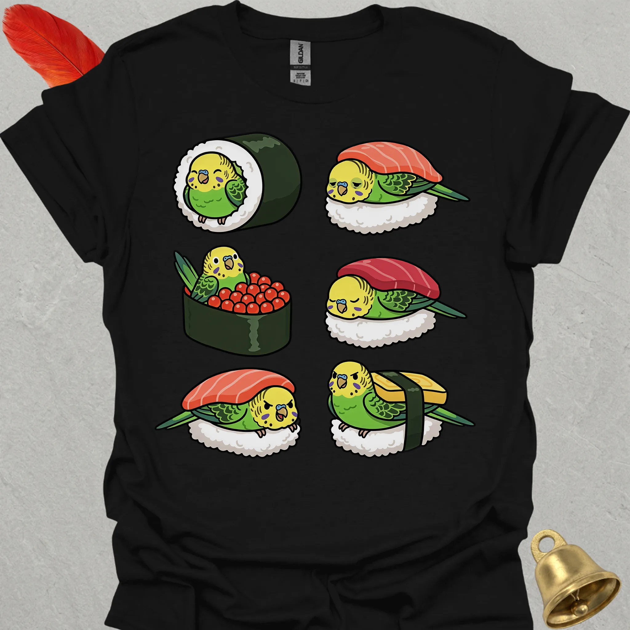 Green Parakeet Sushi T-Shirt