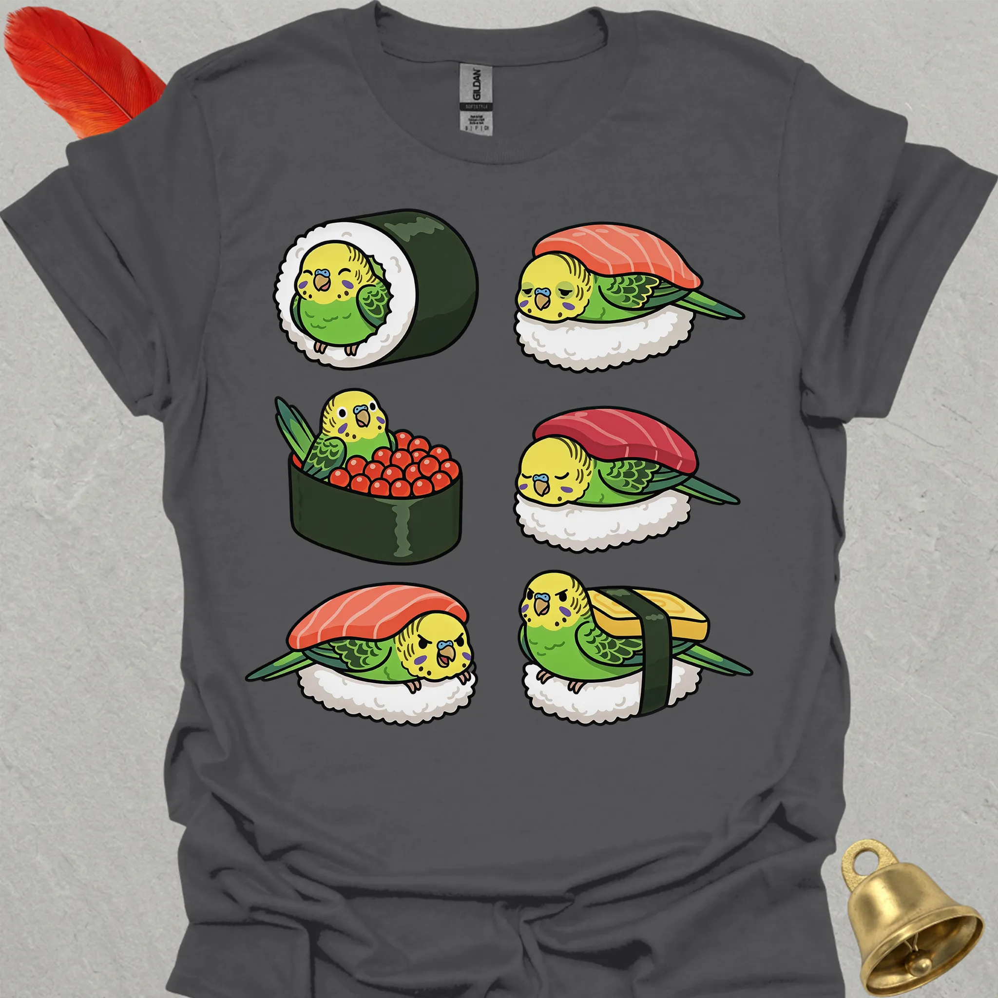 Green Parakeet Sushi T-Shirt