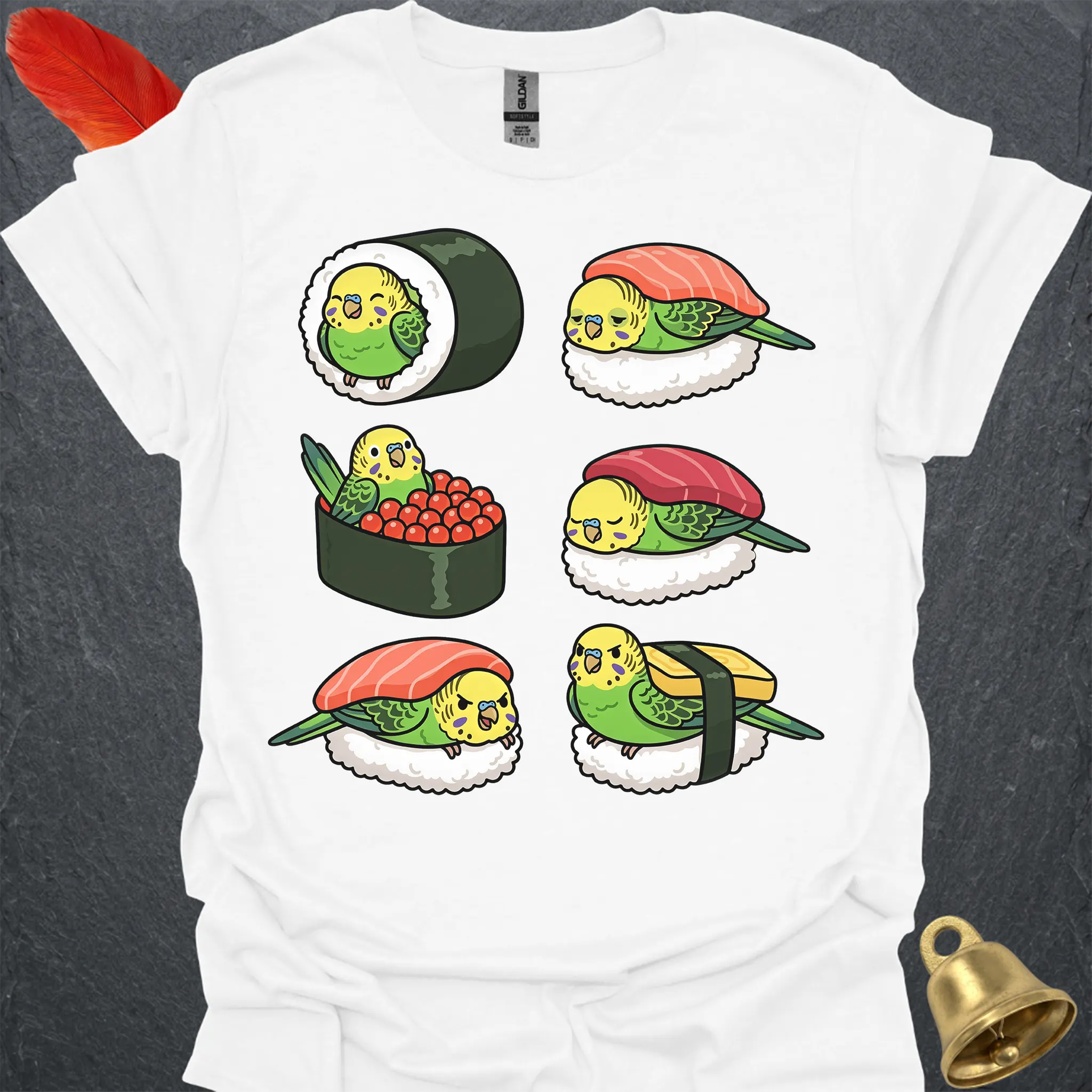 Green Parakeet Sushi T-Shirt