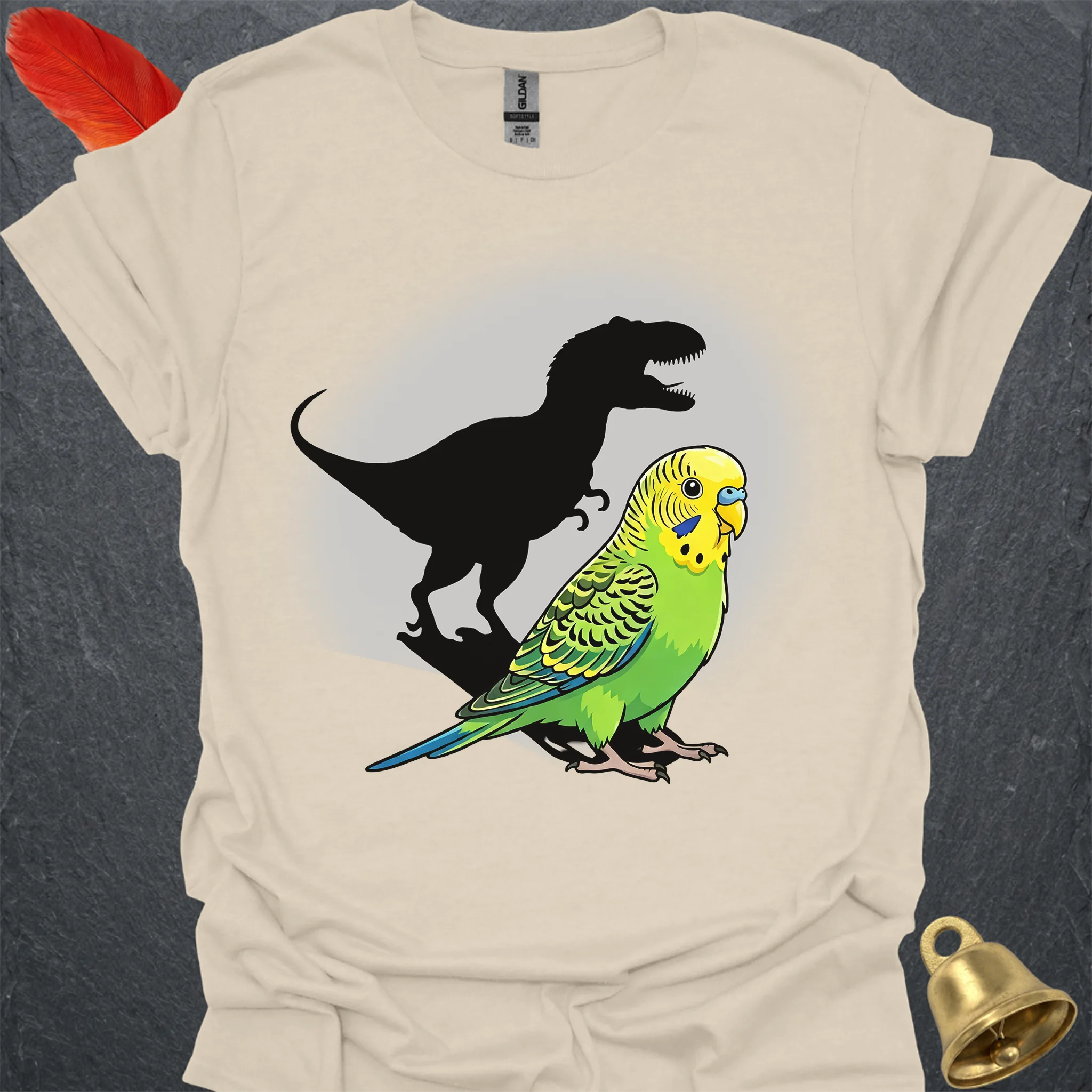 Green Parakeet T-Rex T-Shirt