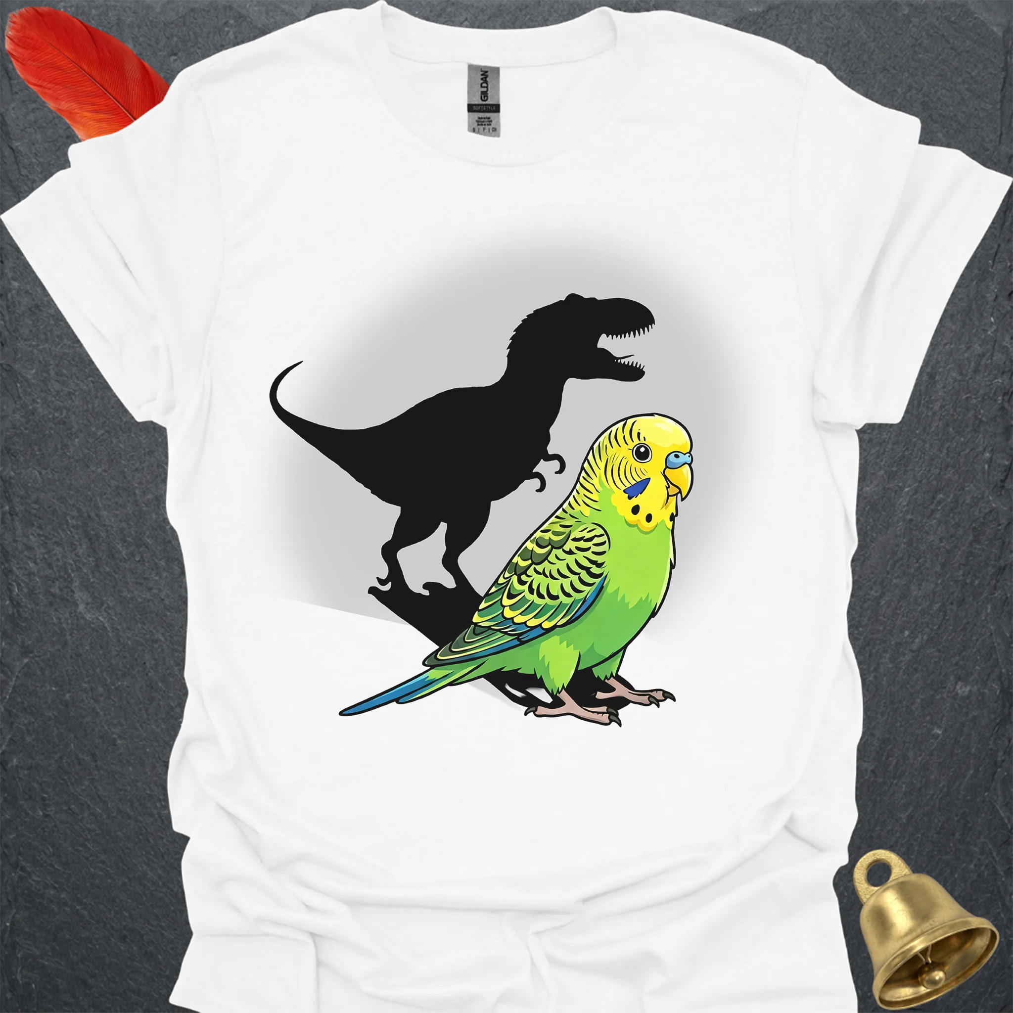 Green Parakeet T-Rex T-Shirt