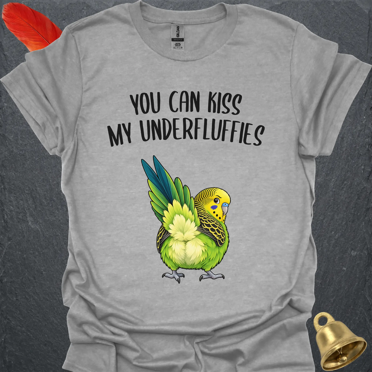 Green Parakeet Underfluffies T-Shirt