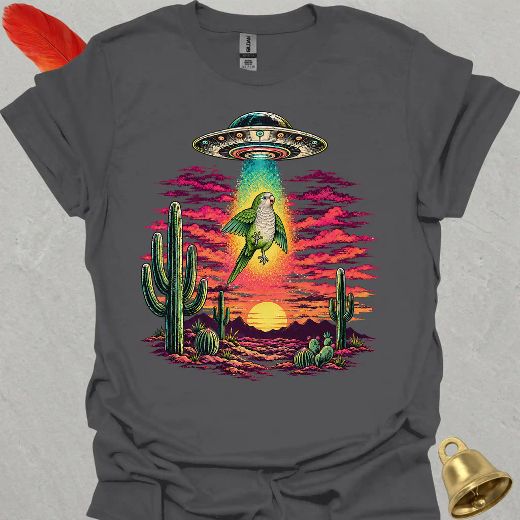 Green Quaker Parrot Abduction T-Shirt