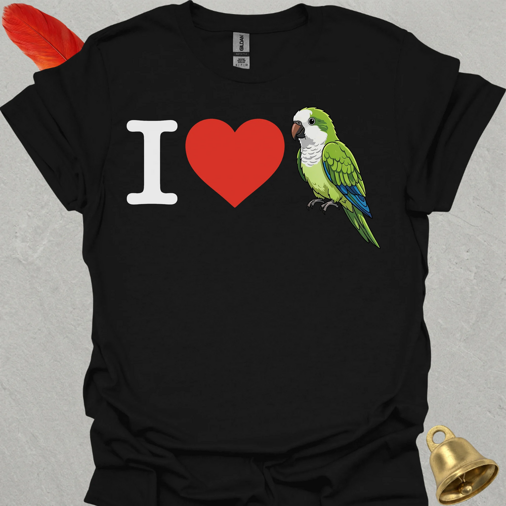 I Love Green Quaker Parrot T-Shirt