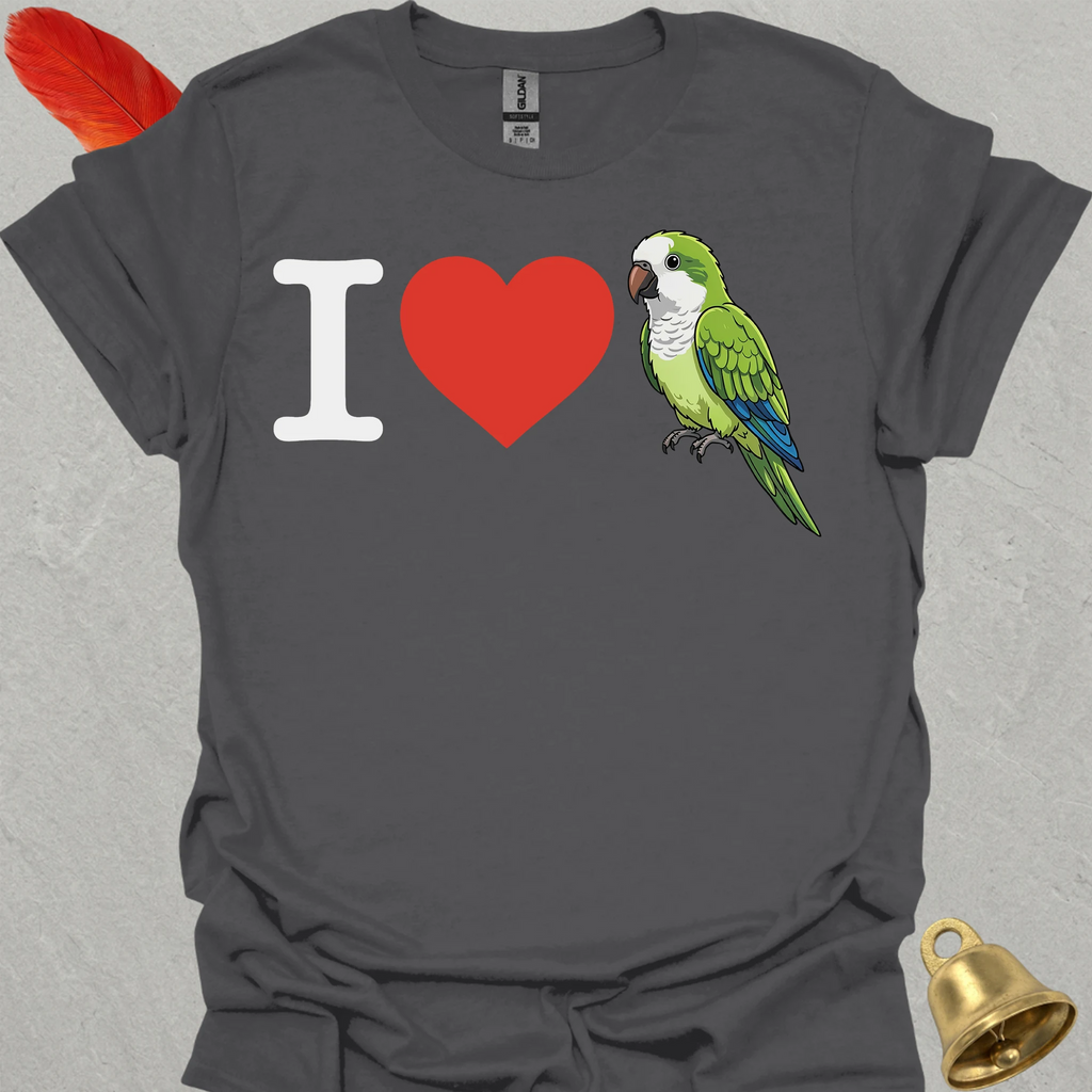 I Love Green Quaker Parrot T-Shirt