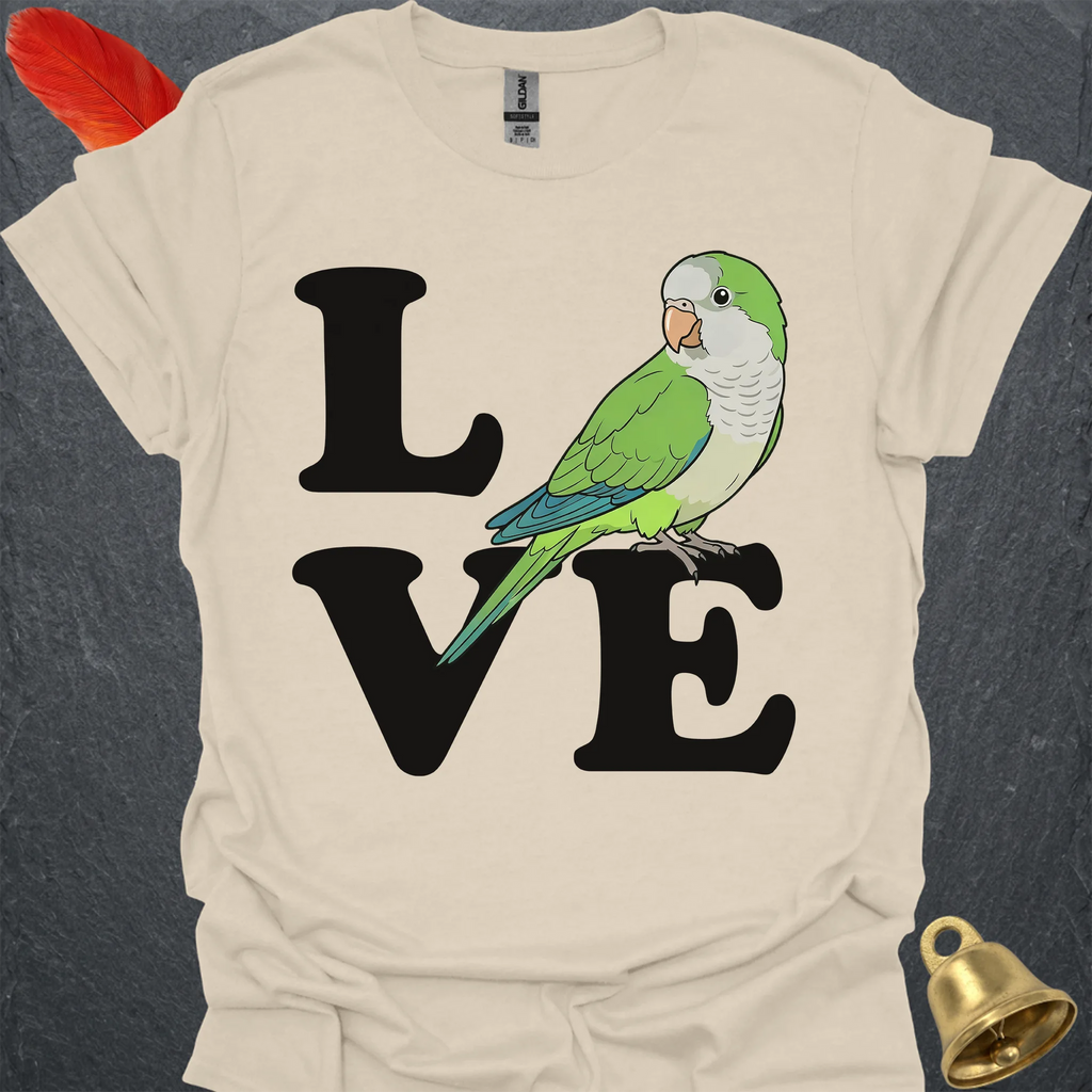 Green Quaker Parrot Bird Love T-Shirt