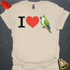 I Love Green Quaker Parrot T-Shirt