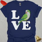 Green Quaker Parrot Bird Love T-Shirt