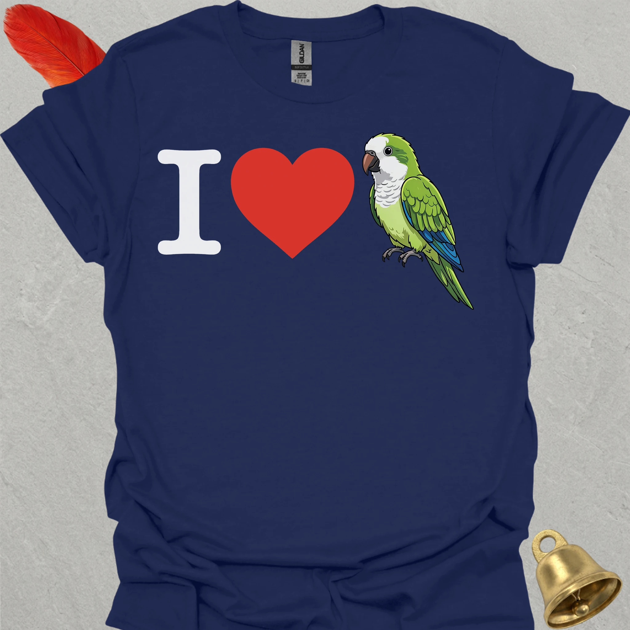 I Love Green Quaker Parrot T-Shirt