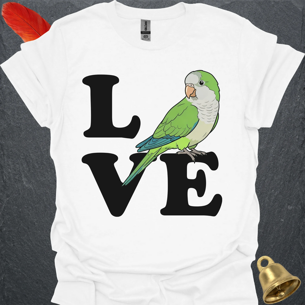 Green Quaker Parrot Bird Love T-Shirt