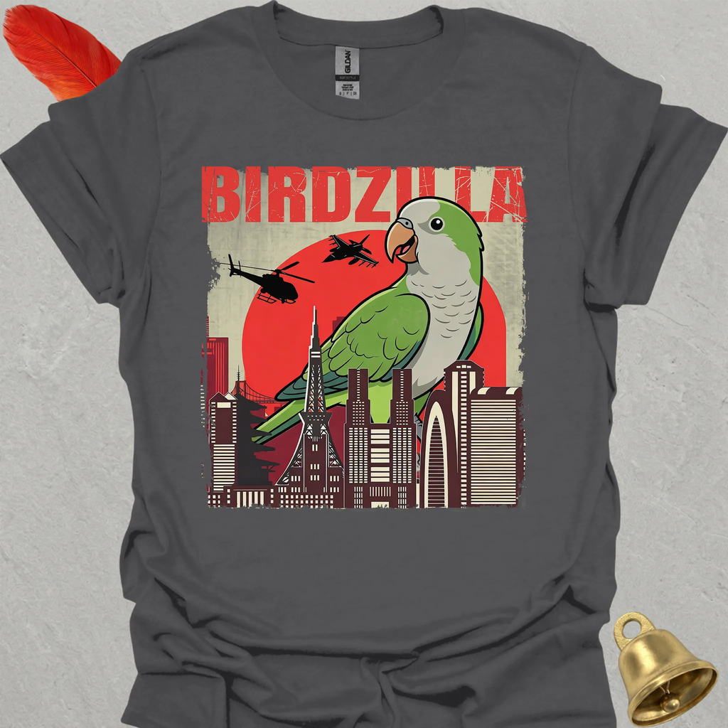 Green Quaker Parrot Birdzilla T-Shirt