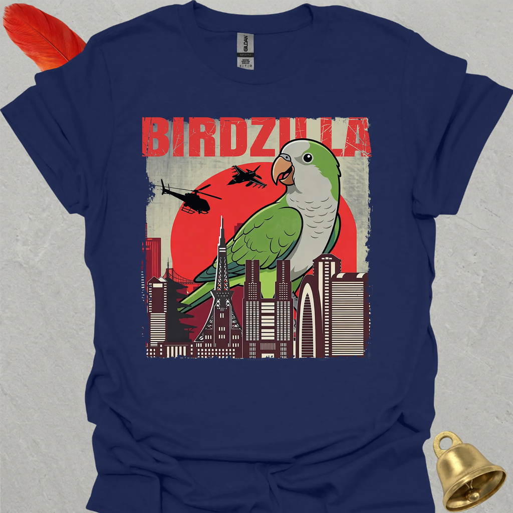 Green Quaker Parrot Birdzilla T-Shirt