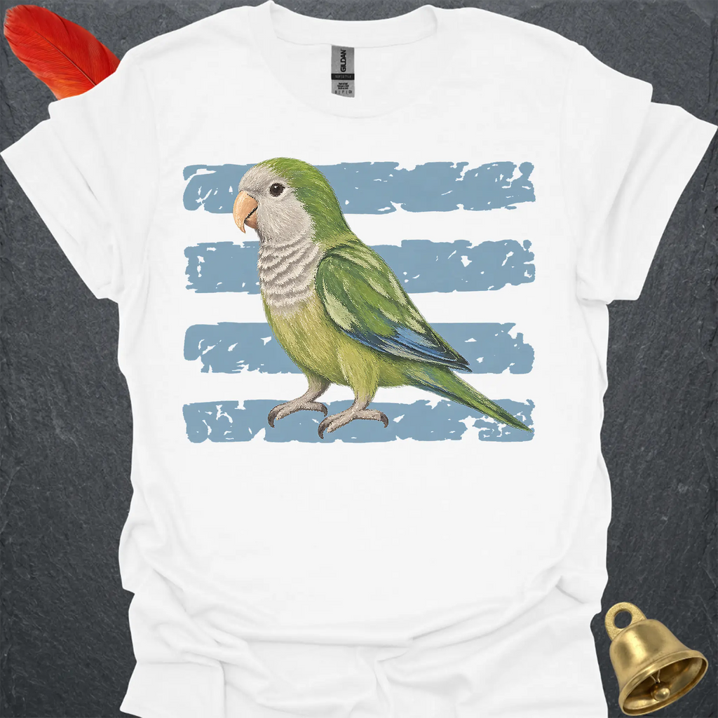 Green Quaker Parrot Brush T-Shirt