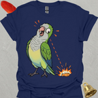 Green Quaker Parrot Eye on Prize T-Shirt