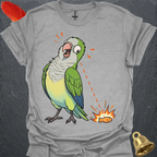 Green Quaker Parrot Eye on Prize T-Shirt