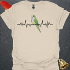Green Quaker Parrot Heartbeat T-Shirt