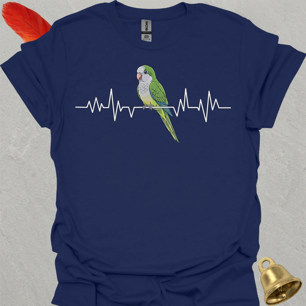 Green Quaker Parrot Heartbeat T-Shirt
