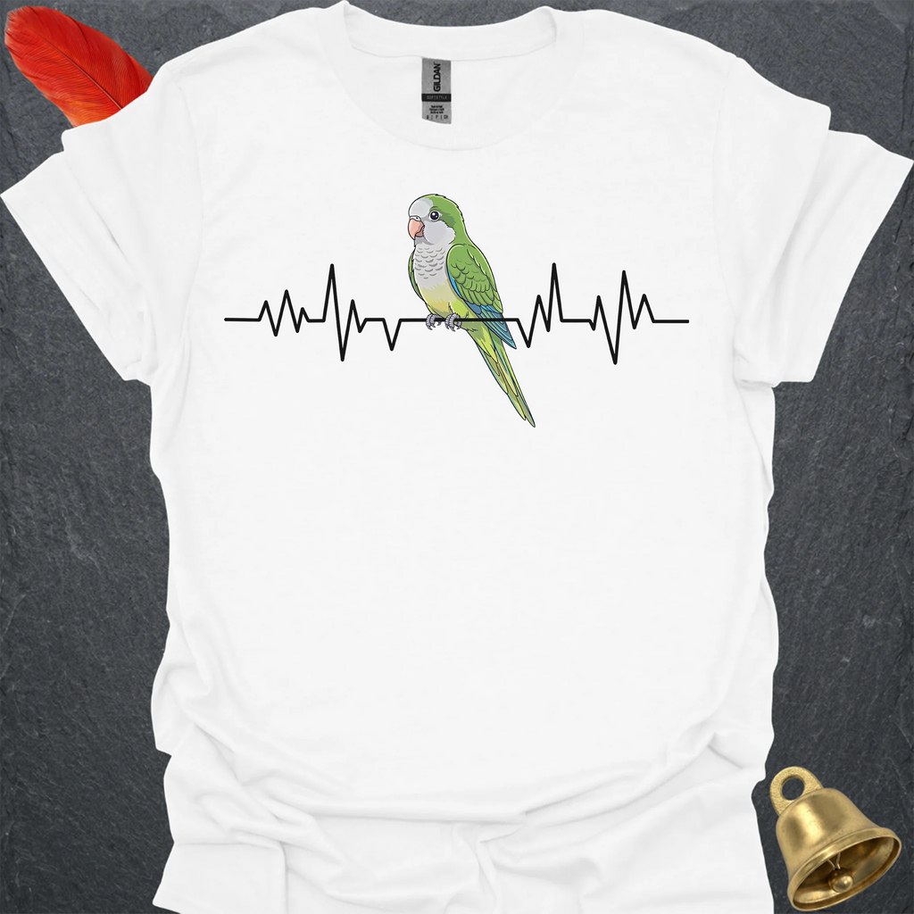 Green Quaker Parrot Heartbeat T-Shirt