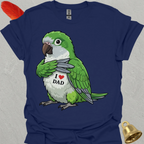 Green Quaker Parrot I Love Dad T-Shirt