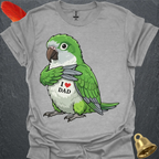 Green Quaker Parrot I Love Dad T-Shirt