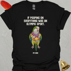 Green Quaker Parrot Olympic Pooper T-Shirt