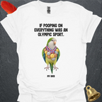 Green Quaker Parrot Olympic Pooper T-Shirt
