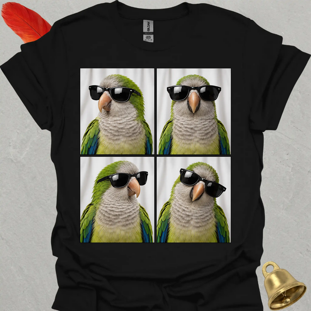 Green Quaker Parrot Photobooth T-Shirt