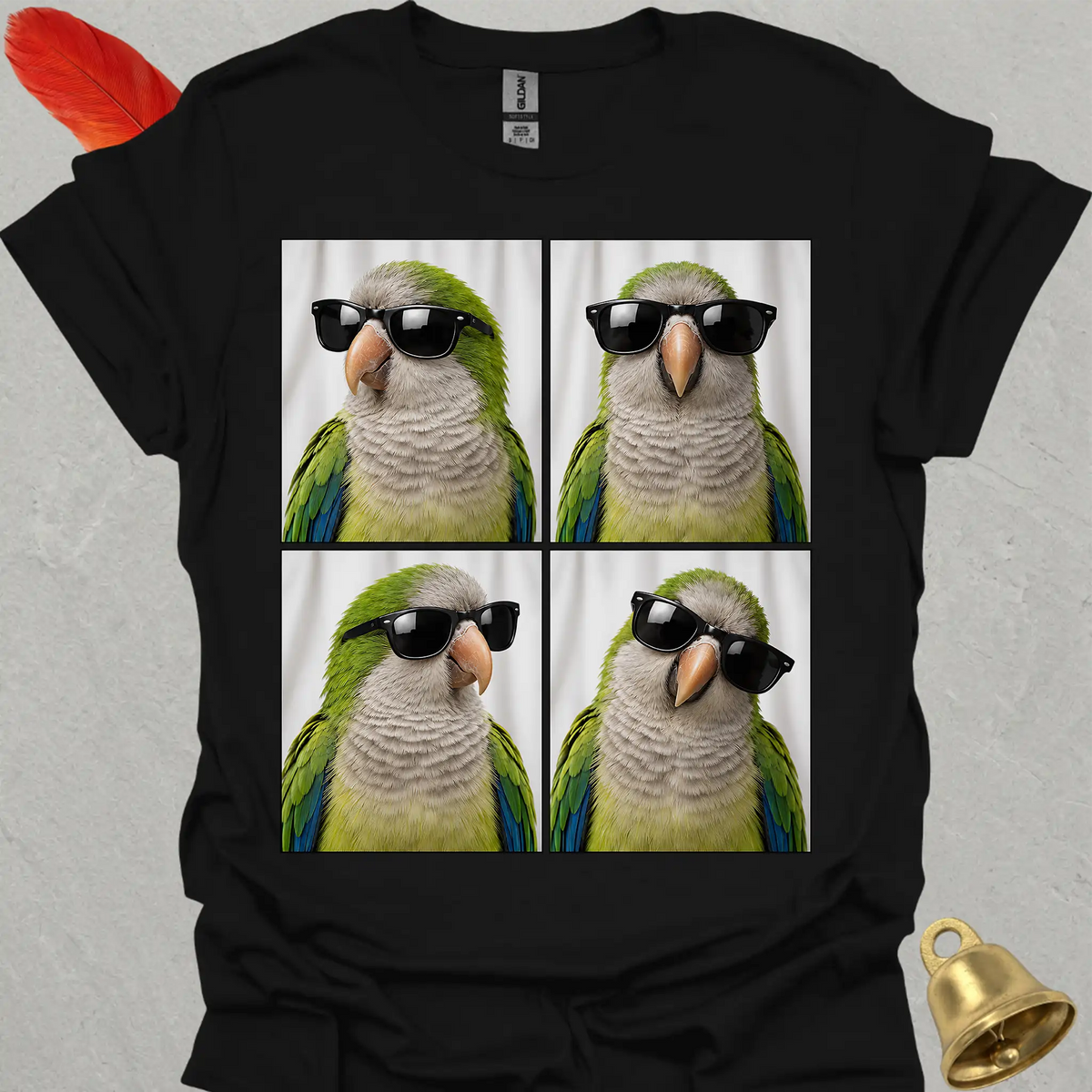 Green Quaker Parrot Photobooth T-Shirt