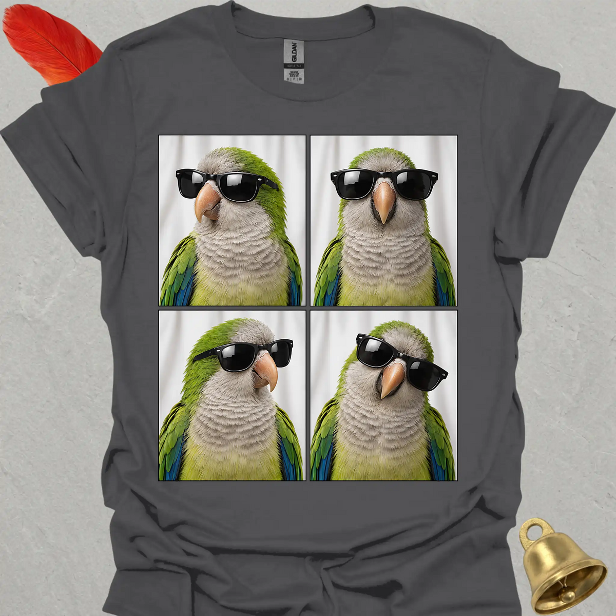 Green Quaker Parrot Photobooth T-Shirt