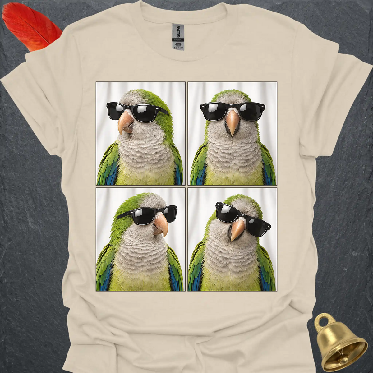Green Quaker Parrot Photobooth T-Shirt