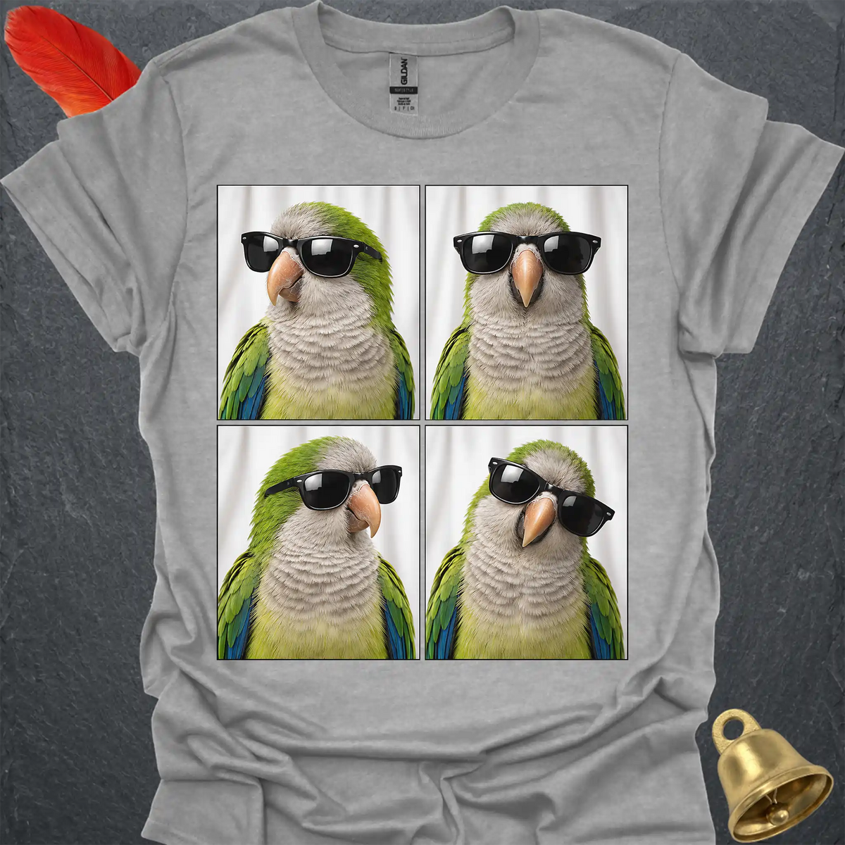 Green Quaker Parrot Photobooth T-Shirt